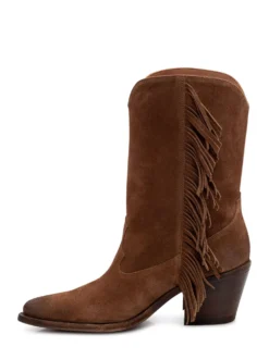 Boot with Side Fringes and High Heel