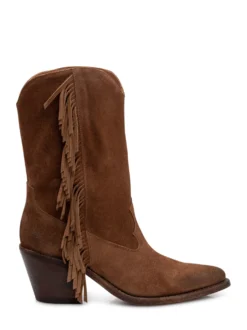 Boot with Side Fringes and High Heel