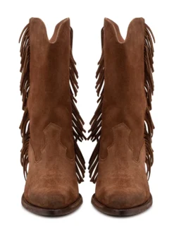 Boot with Side Fringes and High Heel