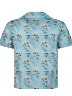 Bowling Shirt with Palm Print