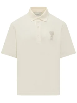 Boxy Fit Patch Polo with Collar and Logo