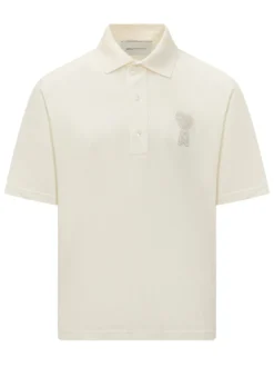 Boxy Fit Patch Polo with Collar and Logo