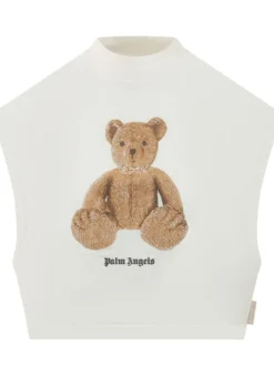 Boxy Tank Top with Bear Print