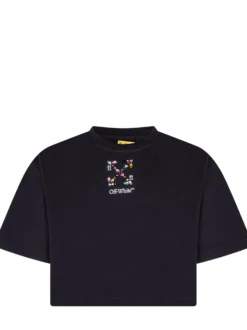 Boxy T-Shirt with Arrow Stones Print