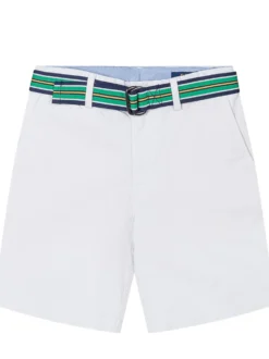 Boys Bedford Cotton Shorts with Striped Belt