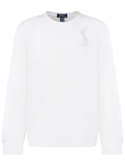 Boys Cotton Sweatshirt with Tone-on-Tone Large Logo