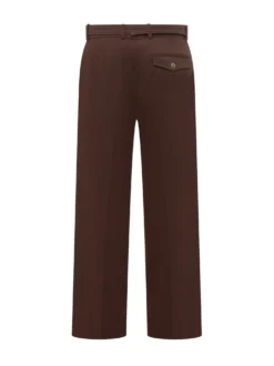 Brown Wide-Leg Trousers with Belt