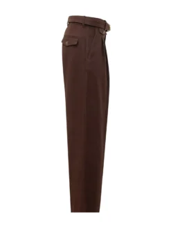 Brown Wide-Leg Trousers with Belt