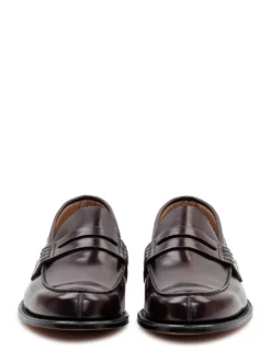 Brushed Leather Penny Loafers