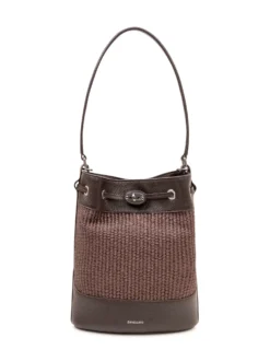 Bucket Bag Monda in Wicker with Woven Panel