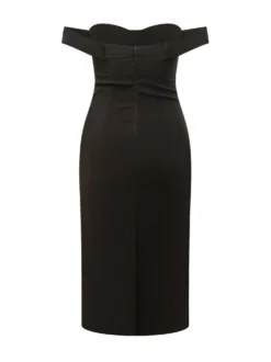 Bustier Dress with Off-Shoulder Design and Embellishments