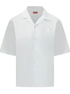 Camicia A Maniche Corte Con Colletto Aperto