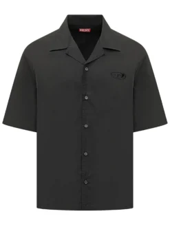 Camicia A Maniche Corte Con Colletto Aperto