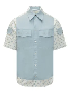 Camicia a Maniche Corte con Colletto e Tasche sul Petto