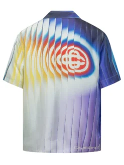 Camicia a Maniche Corte con Collo Cuban Stampa Grafica