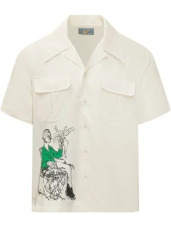 Camicia a Maniche Corte con Tasche e Stampa