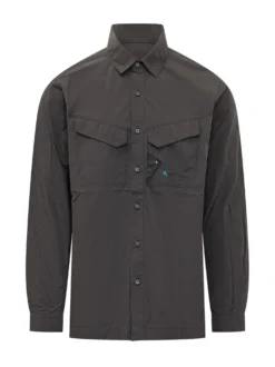 Camicia a Maniche Lunghe con Tasche Applicate