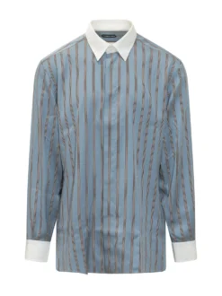 Camicia a Righe con Colletto Classico