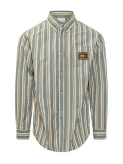 Camicia a Righe con Tasca sul Petto