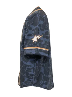 Camicia Baseball con Motivo Camouflage