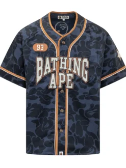 Camicia Baseball con Motivo Camouflage