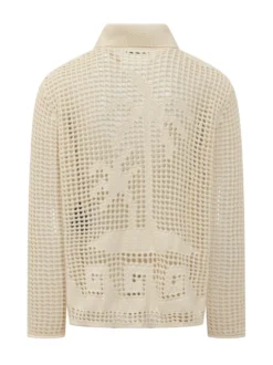Camicia Cardigan In Maglia Traforata