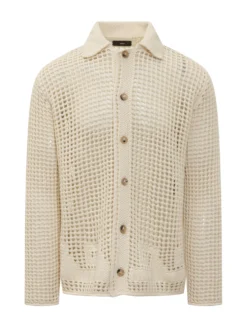 Camicia Cardigan In Maglia Traforata