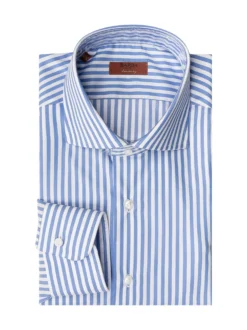 Camicia Classica a Righe con Collo Italiano