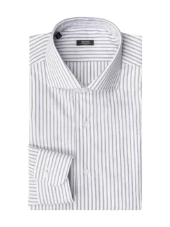 Camicia Classica a Righe con Collo Italiano