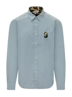 Camicia con Bottoni e Logo Ricamato