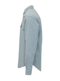 Camicia con Bottoni e Logo Ricamato
