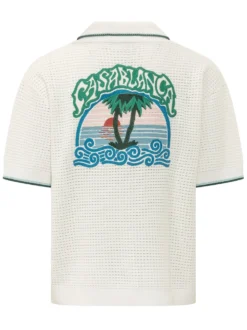 Camicia Crochet con Colletto Aperto
