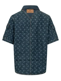 Camicia Denim Maniche Corte con Tasche