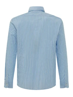 Camicia Ice a Righe con Logo Ricamato