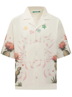 Camicia in Popeline con Stampa Cactus