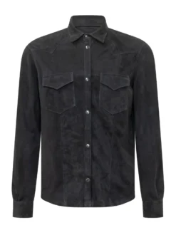 Camicia in Suede con Bottoni