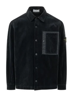 Camicia in Velluto a Coste con Tasca