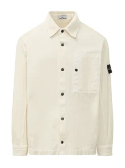 Camicia in Velluto a Coste con Tasca