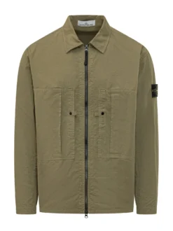 Camicia Overshirt Con Zip E Tasche Frontali