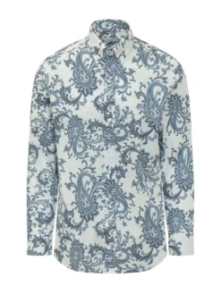 Camicia Paisley Con Logo Ricamato