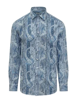 Camicia Slim Fit con Micro Paisley
