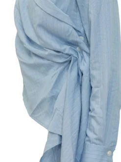 Candy Shirt with Wide Collar and Asymmetric Draping