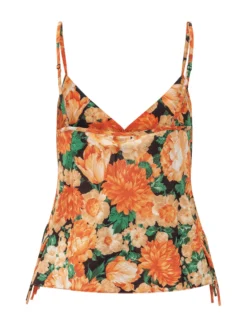 Caneto V Neck Top with Straps