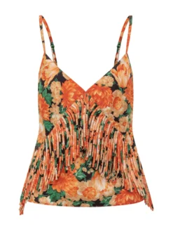 Caneto V Neck Top with Straps