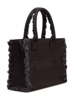 Canvas Shopper Bag with Logo