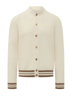 Cardigan con Bottoni Collo Alto