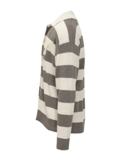 Cardigan con Colletto e Motivo a Righe