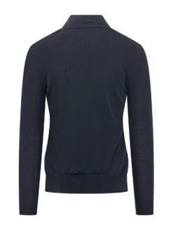 Cardigan con Zip Integrale e Collo Alto