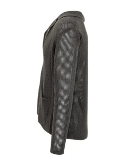 Cardigan Traforato a Rete con Tasche