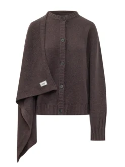 Cardigan with Draped Panel